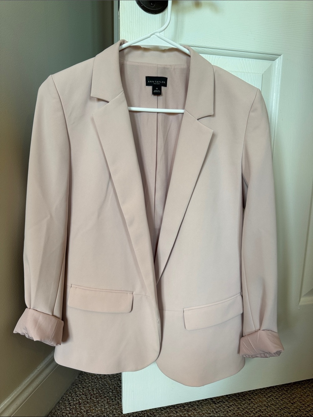 Ann Taylor Factory Pale Blush Single-Button Blazer